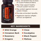An infographic-style product card for On Guard+ Softgels. It shows a dark amber supplement bottle labeled 'Oleterra On Guard+ Protective Blend Softgels' with text describing benefits and key  doTERRA On Guard Softgels (2 Pack)ingredients.