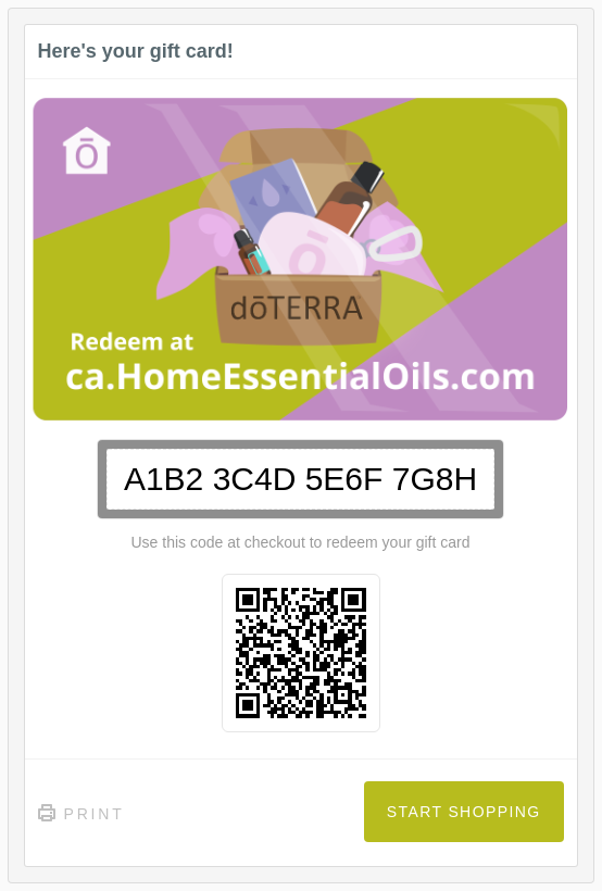 Gift Card - dōTERRA Essential Oils and Products | Canada